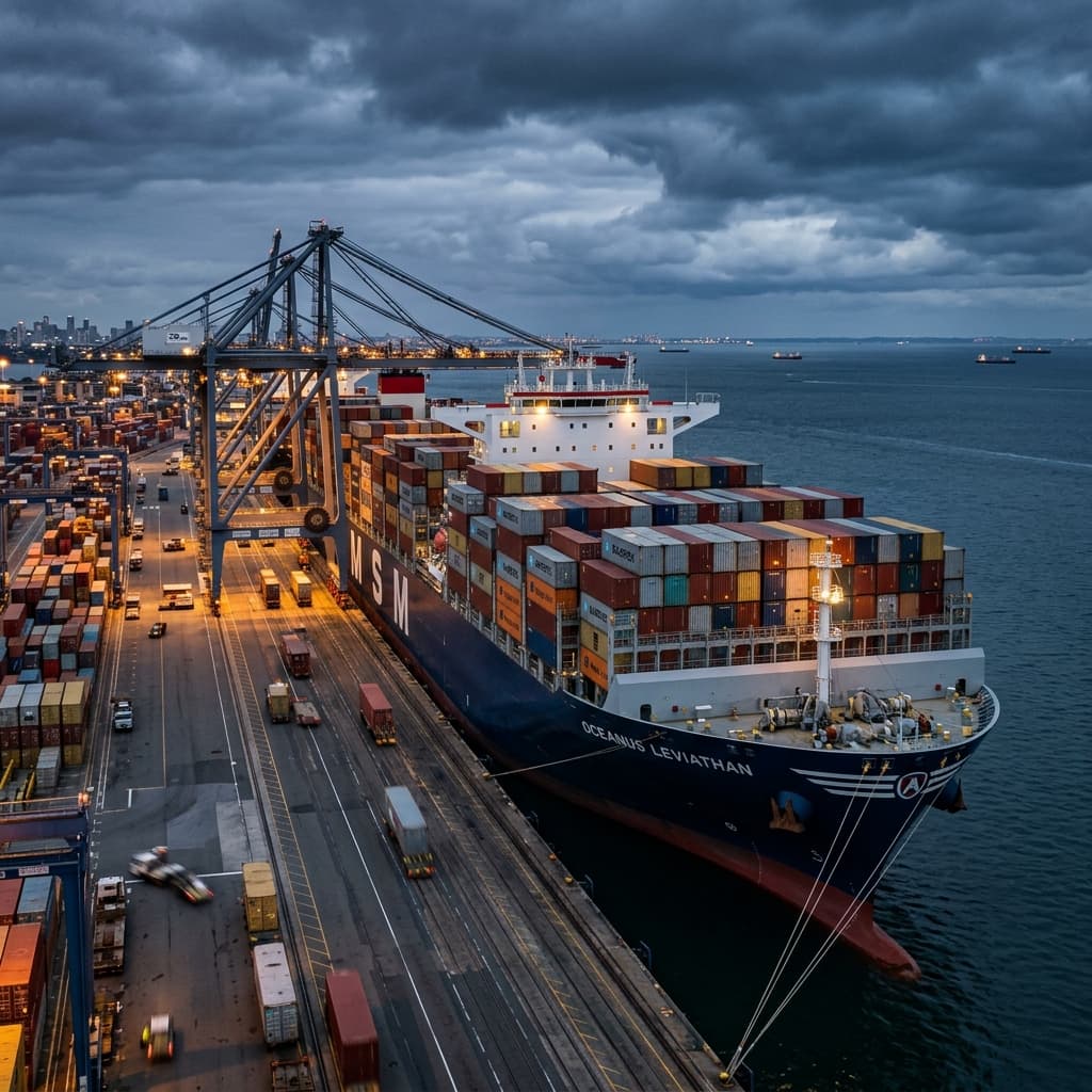 Agricultural cargo shipment at port